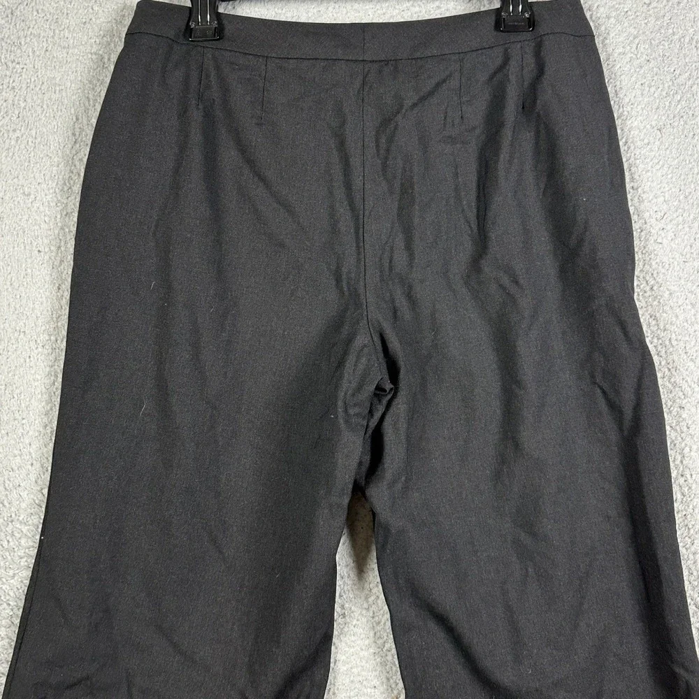 St. John Wool Pants Women 10 Black Wide Leg Dress Flat Front Pockets Made In USA